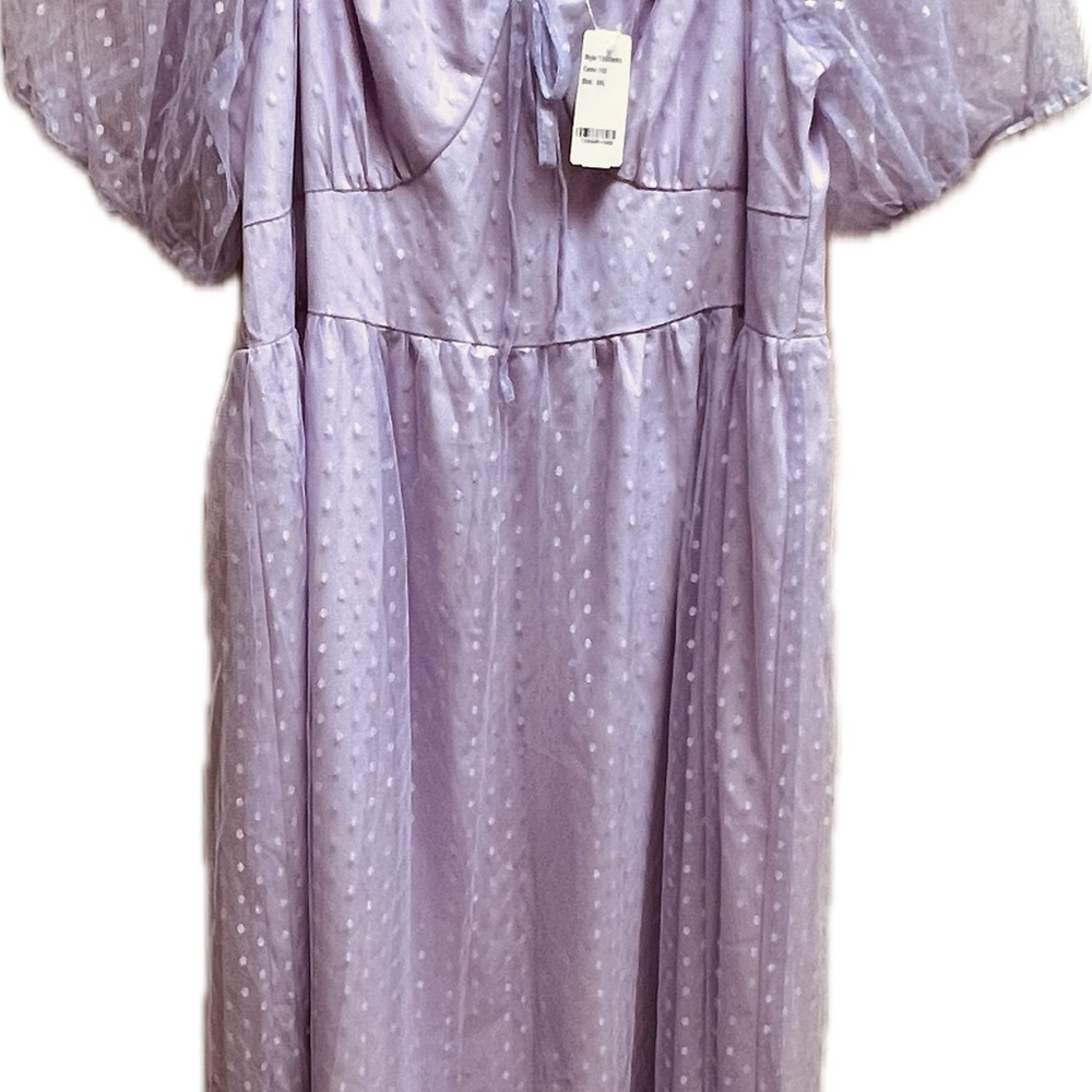 Lavender Polka Dot Formal Prom Dress